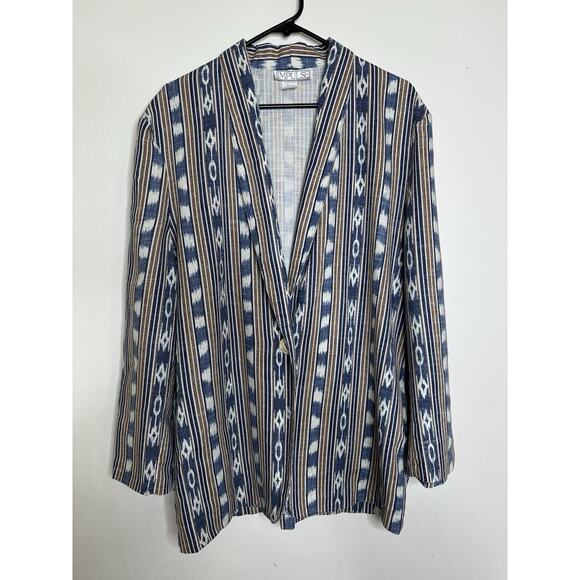 Vintage Impulse Southwestern Blazer Knit Size Large Oversized Aztec Tribal - Picture 1 of 6